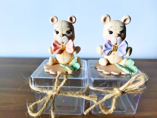 10 caixinhas personalizadas ursinha menina lembrancinha clássica
