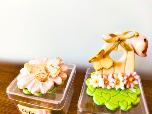 10 caixinhas personalizadas jardim encantado biscuit 5 modelos