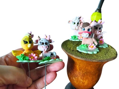 kit enfeite de chimarrão lembrancinha aniversário fazendinha 10 uni