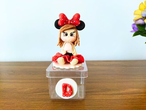 5 caixinhas cenário minnie vermelha lembrancinha para aniversário luxo