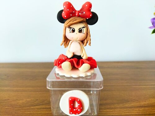 5 caixinhas cenário minnie vermelha lembrancinha para aniversár