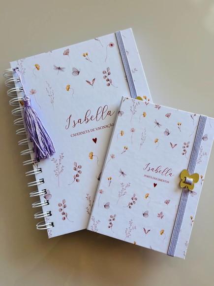 Kit Caderneta de Saúde + Porta Documentos Floral Menina