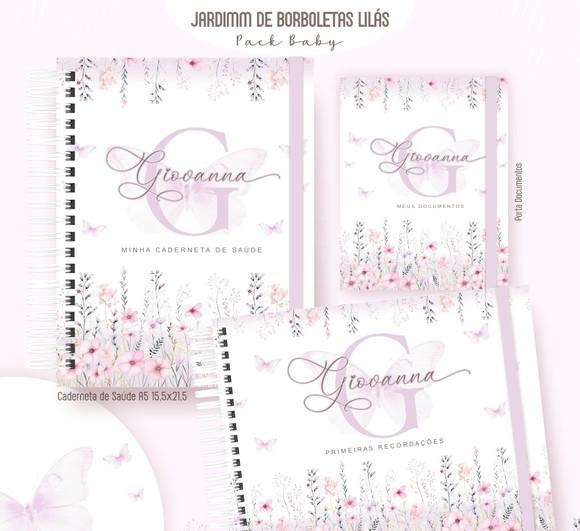 Kit Caderneta de Saúde + Livro do Bebe Jardim das Borboleta