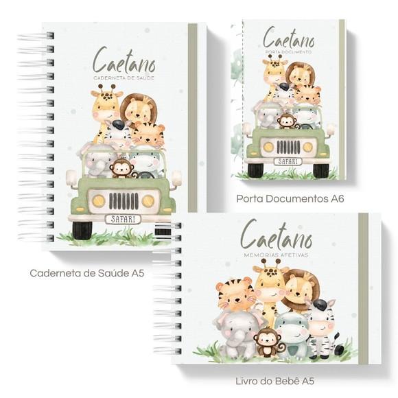 Caderneta de Saúde + Livro do Bebê + Porta Documentos Safari