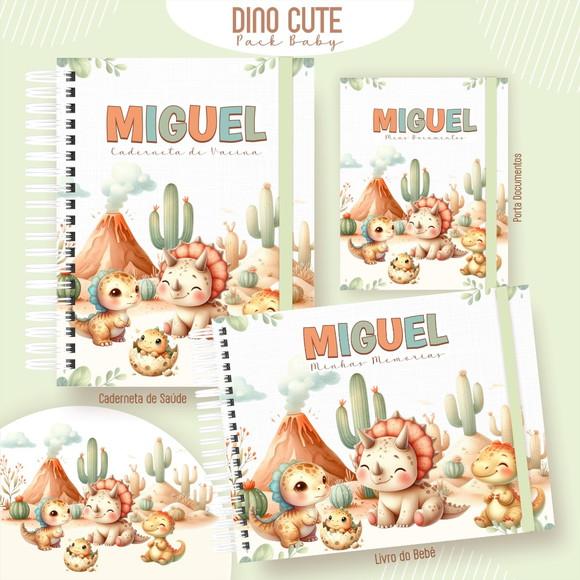 Livro do Bebê + Caderneta de Saúde + Porta Documentos Dino