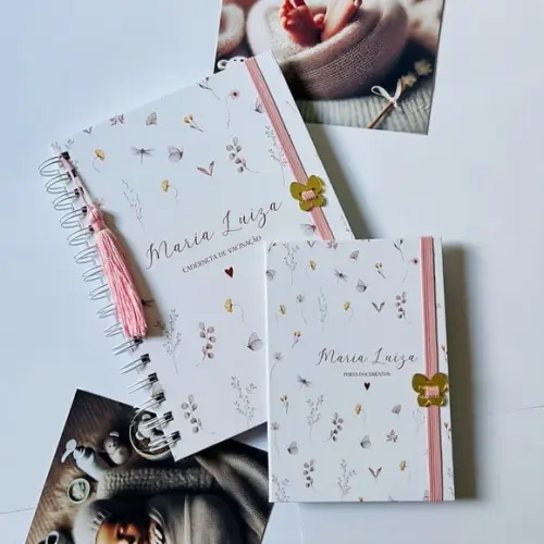 Kit Caderneta de Saúde + Porta Documentos Floral Menina