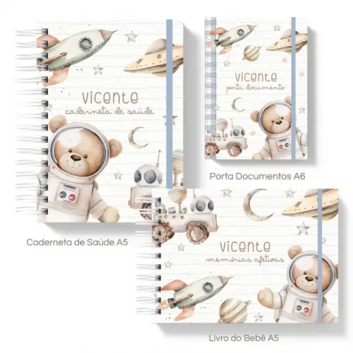 Kit Caderneta de Saúde + Livro do Bebê + Porta Documentos