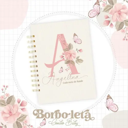 Caderneta de Vacinação Jardim das Borboleta Personalizada