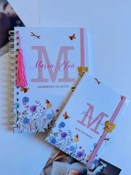 Kit Caderneta de Saúde + Porta Documentos Floral Menina