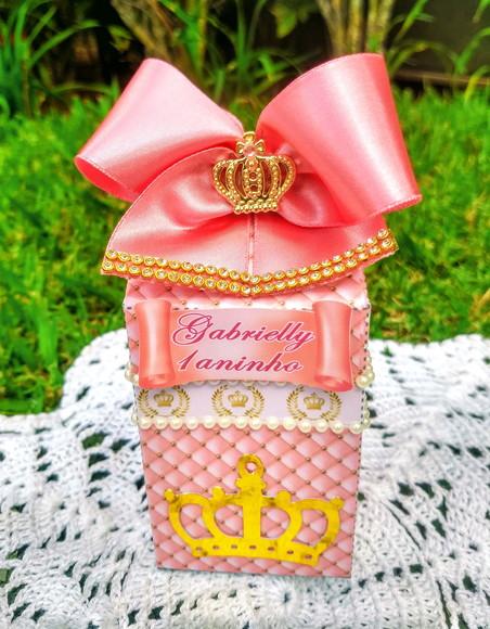 Caixa Milk Personalizada Realeza Rosa