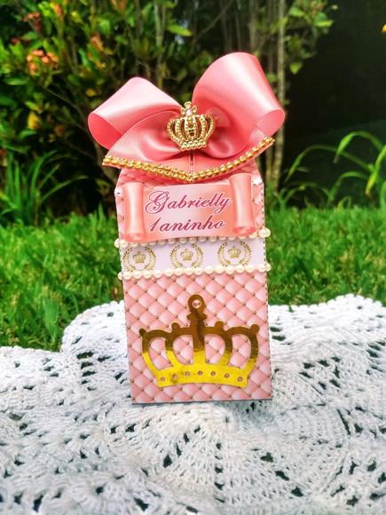 Caixa Milk Personalizada Realeza Rosa