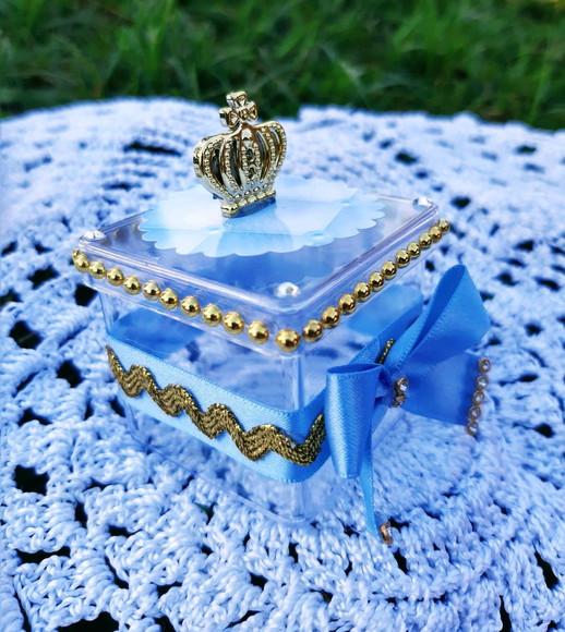 Caixinha de Acrílico Realeza Azul e Dourado