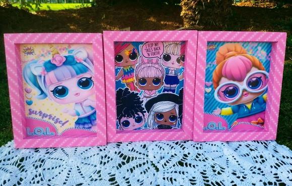Kit 3 Quadros Decorativos LOL