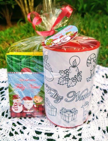 Lembrancinha de Natal Cofrinho para Colorir