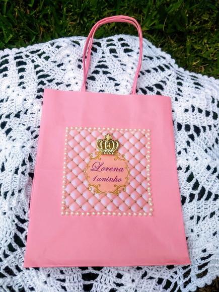 Lembrancinha Sacolinha Princesa Rosa