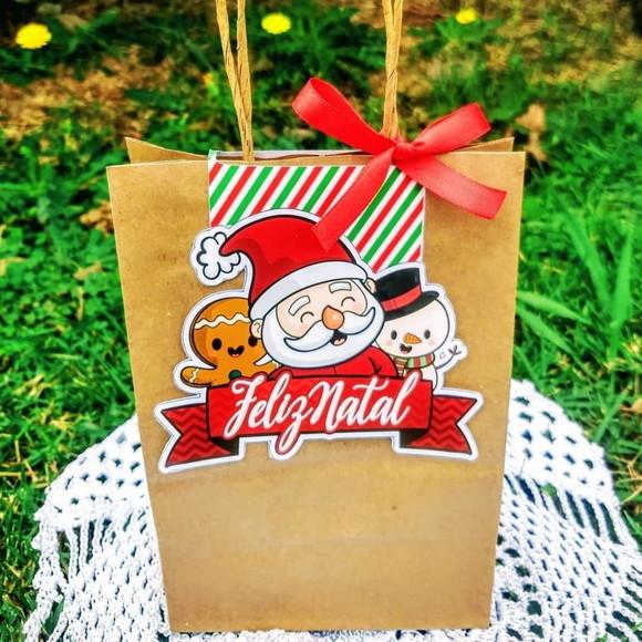 Sacolinha de Natal - Papel Kraft