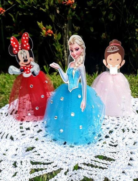 tubete frozen com saia tule