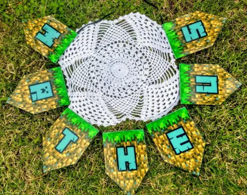 Bandeirolas Personalizadas Minecraft