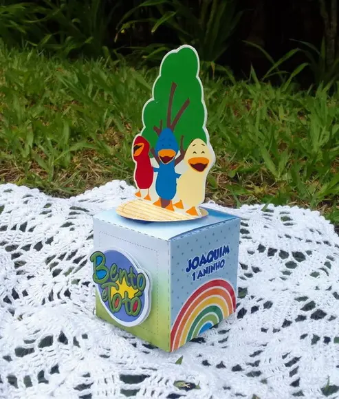 Caixa Cubo Personalizada Bento e Totó