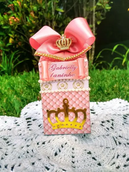 Caixa Milk Personalizada Realeza Rosa