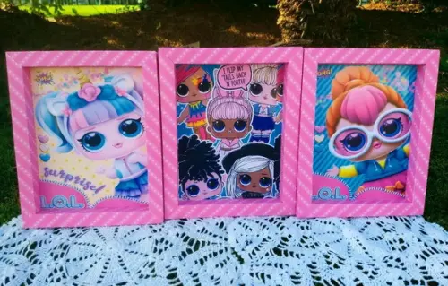 Kit 3 Quadros Decorativos LOL
