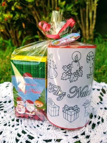 Lembrancinha de Natal Cofrinho para Colorir