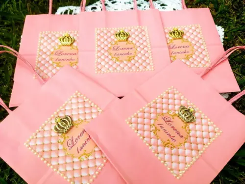 Lembrancinha Sacolinha Princesa Rosa