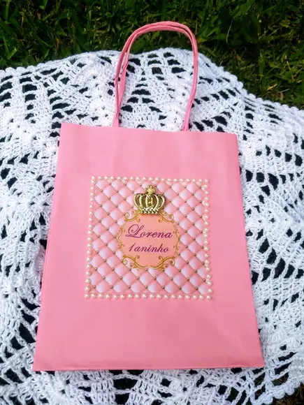 Lembrancinha Sacolinha Princesa Rosa