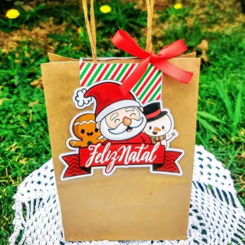 Sacolinha de Natal - Papel Kraft