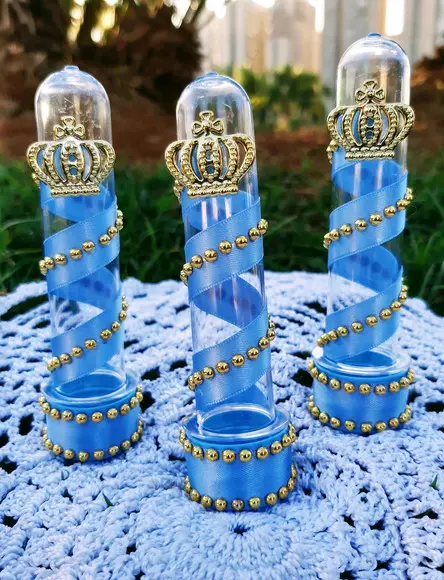 Tubete Realeza Azul e Dourado