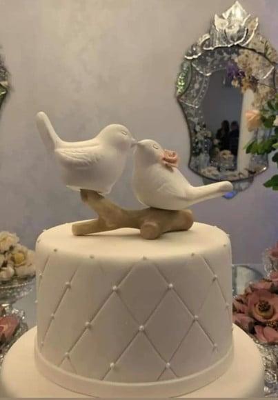 Topo de Bolo Passarinhos, Pombinhos para Casamento