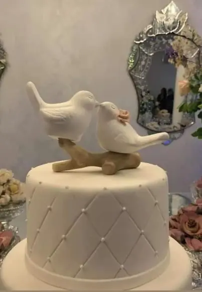 Topo de Bolo Passarinhos, Pombinhos para Casamento