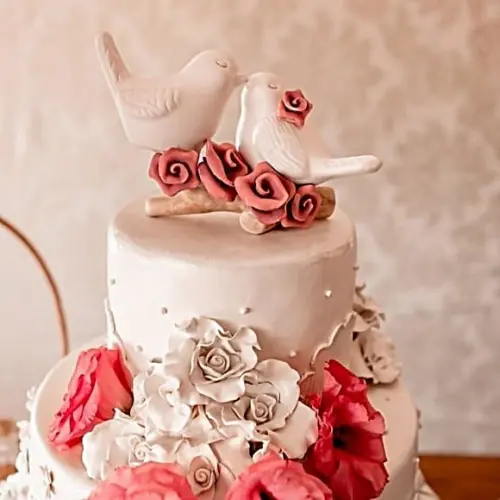Topo de Bolo passarinhos, pombinhos para casamento