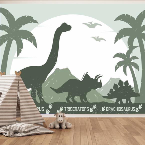 Papel de Parede Dinossauros M² Verde