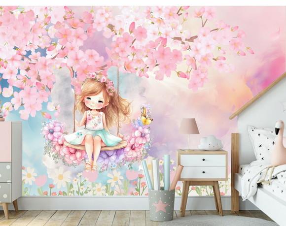 Papel de Parede Adesivo Jardim Encantado Aquarela M²