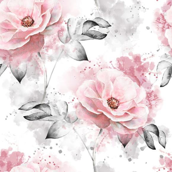 Papel De Parede Floral Rosas