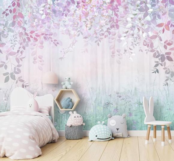 Papel de Parede Adesivo Jardim Encantado Aquarela M²