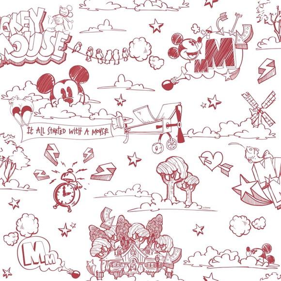 Papel de parede Disney Mickey Red