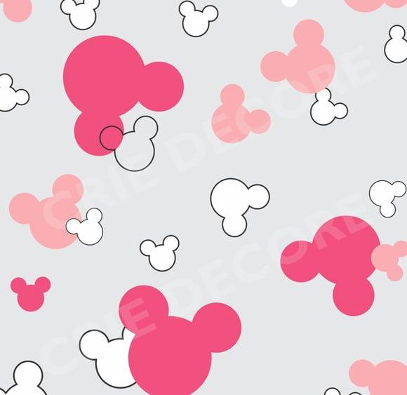 Papel de parede Disney Mickey Minnie Rosa