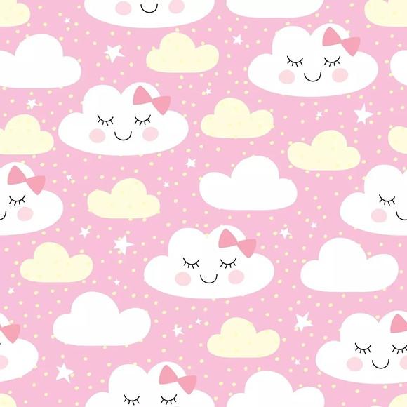 Papel de parede Nuvens Baby Rosa