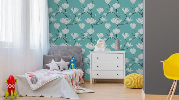 Papel de parede Floral Decor White