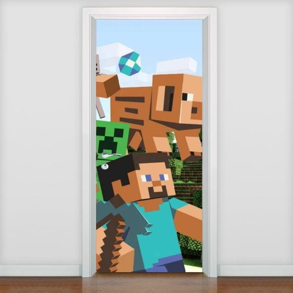 Adesivo decorativo Porta Minecraft 01