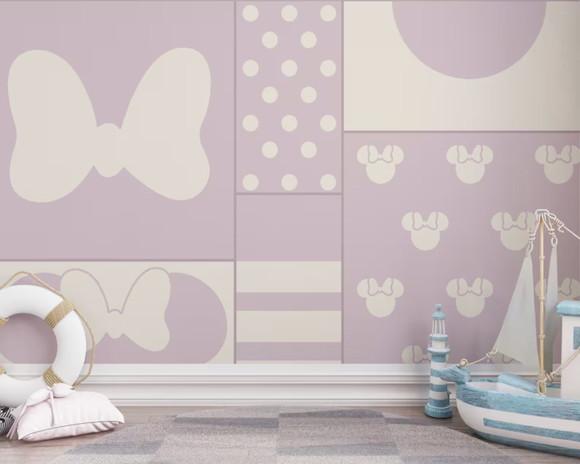 Papel de Parede Adesivo Disney Minnie Rosa M² Mod04