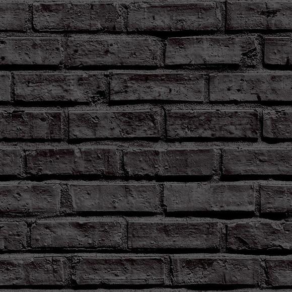 Papel de parede Tijolinho Preto 02