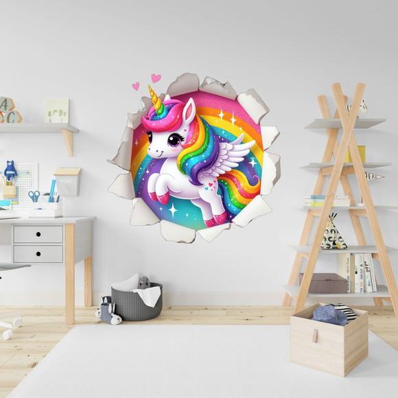 Adesivo Decorativo Unicornio Buraco 3d Infantil