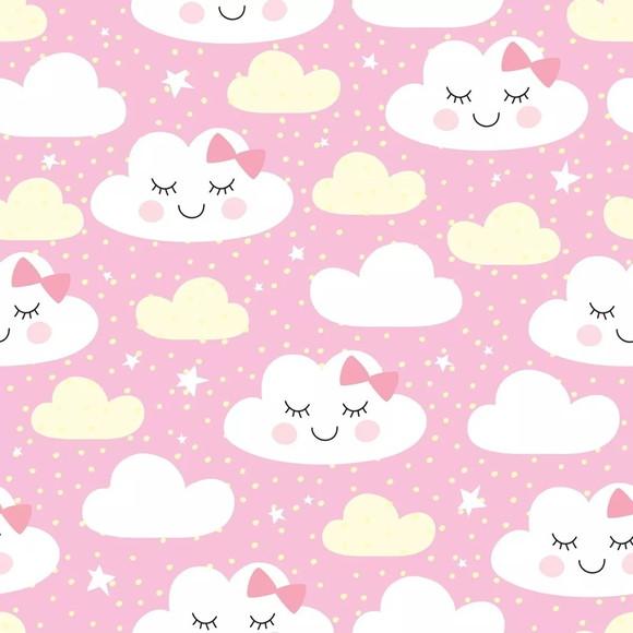 Papel de parede Nuvens Baby Rosa 3M