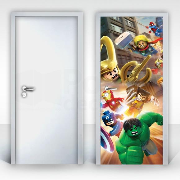 Adesivo Porta Lego Marvel