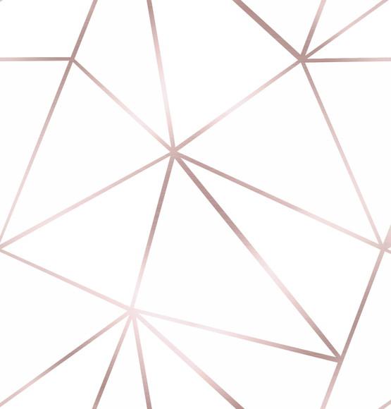 Papel De Parede Adesivo Zara Branco Com Rosê Gold 300x58cm