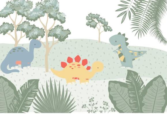 Papel de Parede Auto Adesivo Dinossauro Baby Infantil M²