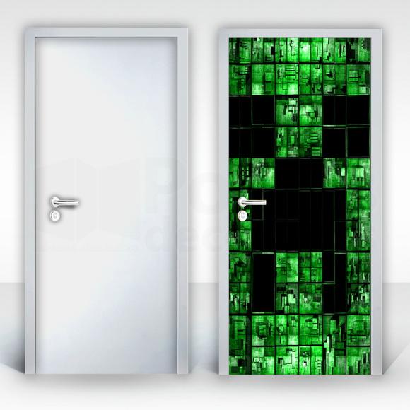 Adesivo decorativo Porta Minecraft 04